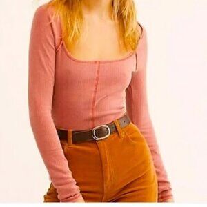 Free People Angie Top in Burnt Orange